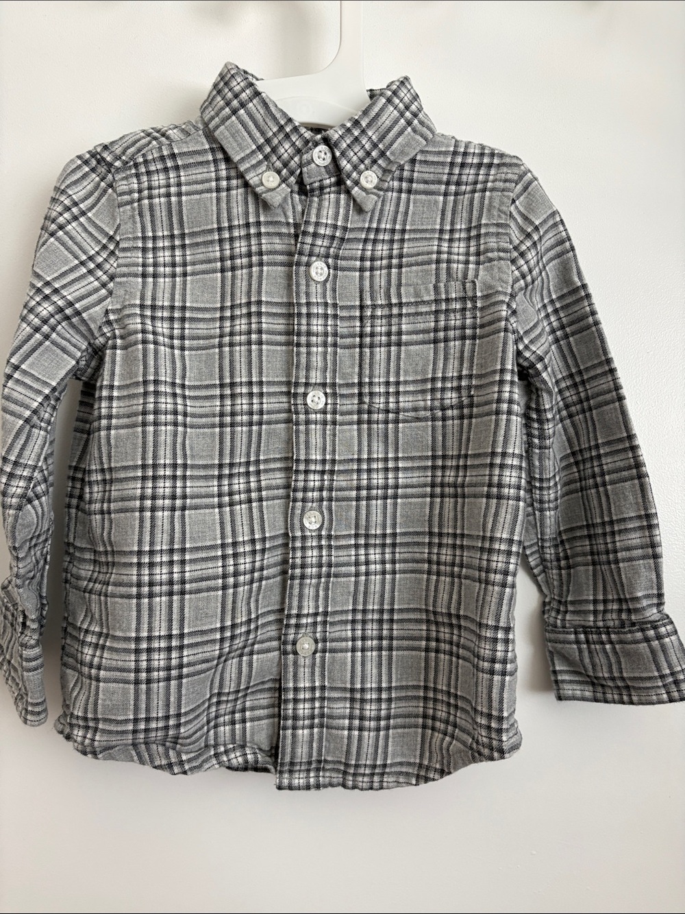Janie and Jack Classic Gray Plaid Button-Down Shirt for Kids